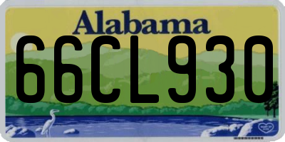 AL license plate 66CL930