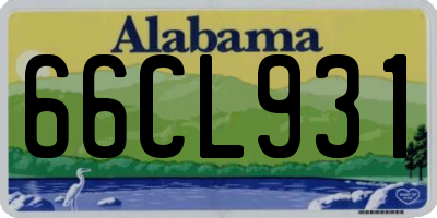 AL license plate 66CL931