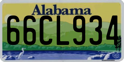 AL license plate 66CL934