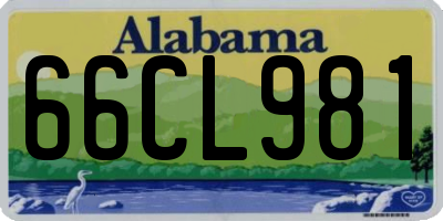 AL license plate 66CL981