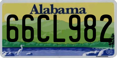 AL license plate 66CL982