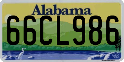 AL license plate 66CL986