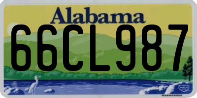 AL license plate 66CL987