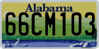 AL license plate 66CM103