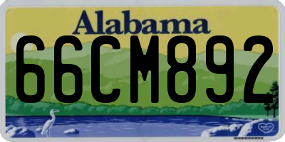 AL license plate 66CM892