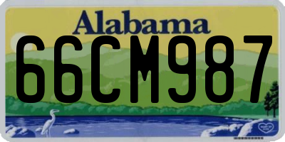 AL license plate 66CM987