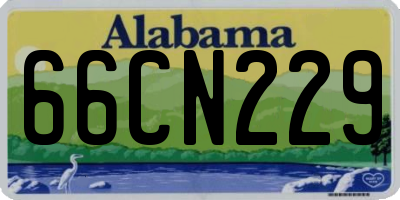 AL license plate 66CN229