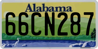 AL license plate 66CN287
