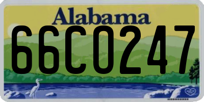 AL license plate 66CO247