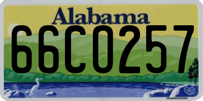 AL license plate 66CO257