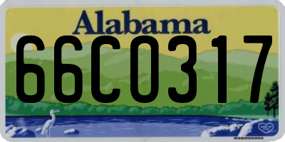 AL license plate 66CO317