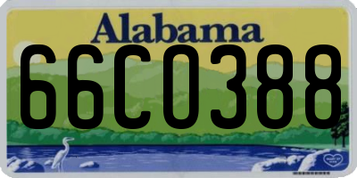 AL license plate 66CO388