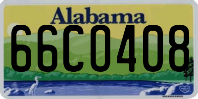 AL license plate 66CO408