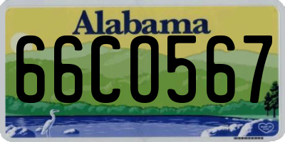 AL license plate 66CO567