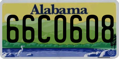 AL license plate 66CO608