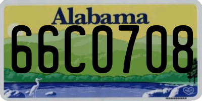 AL license plate 66CO708