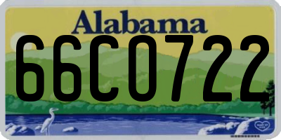 AL license plate 66CO722