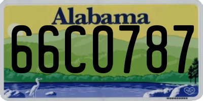 AL license plate 66CO787