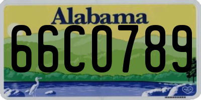 AL license plate 66CO789