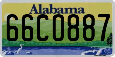 AL license plate 66CO887