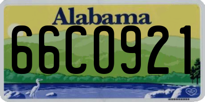 AL license plate 66CO921