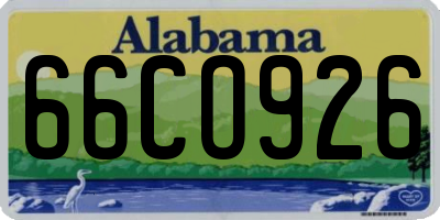 AL license plate 66CO926