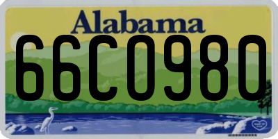 AL license plate 66CO980