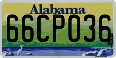 AL license plate 66CP036