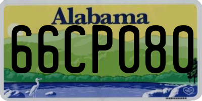 AL license plate 66CP080