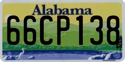 AL license plate 66CP138