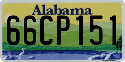 AL license plate 66CP151