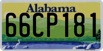 AL license plate 66CP181