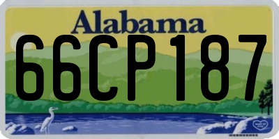 AL license plate 66CP187