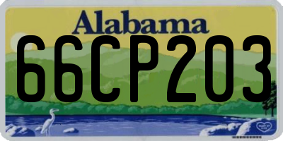 AL license plate 66CP203