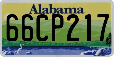 AL license plate 66CP217