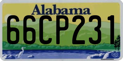 AL license plate 66CP231