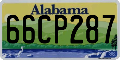 AL license plate 66CP287