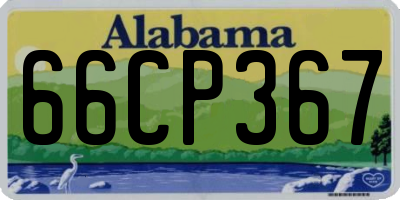 AL license plate 66CP367