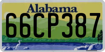 AL license plate 66CP387