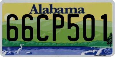 AL license plate 66CP501