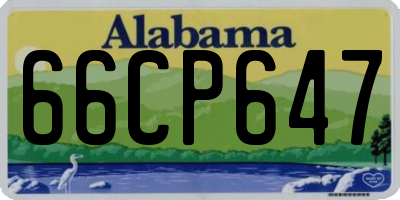 AL license plate 66CP647