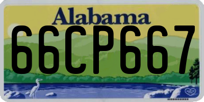 AL license plate 66CP667