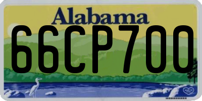 AL license plate 66CP700