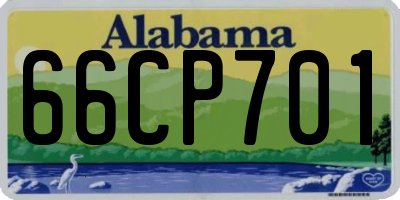 AL license plate 66CP701