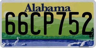 AL license plate 66CP752