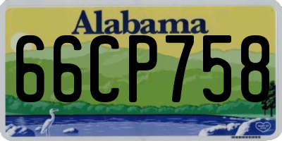 AL license plate 66CP758