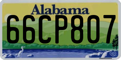 AL license plate 66CP807