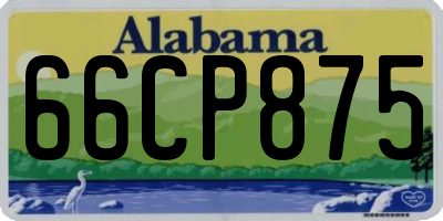 AL license plate 66CP875