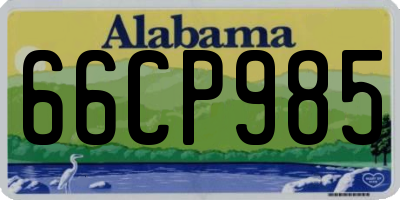 AL license plate 66CP985