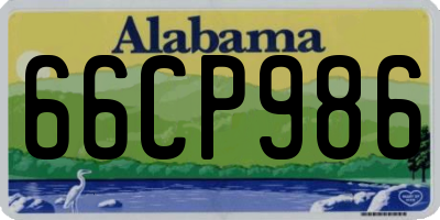 AL license plate 66CP986